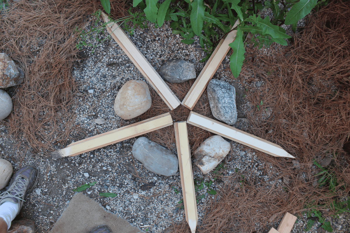 Fire lay called star fire, which is a safe fire that uses 5 sticks placed to make a star shape