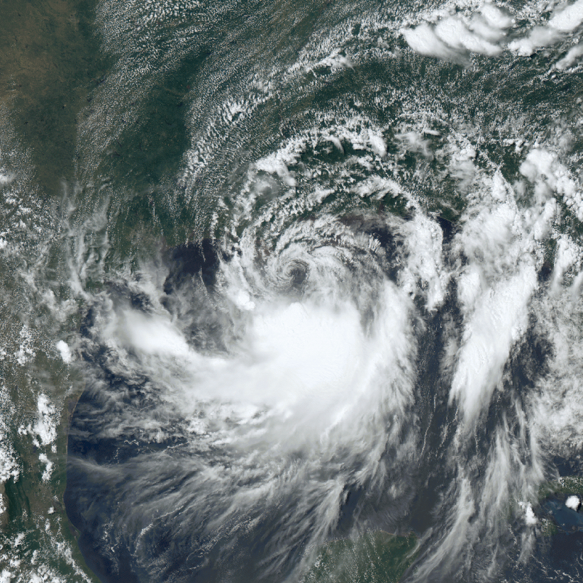 Satellite image of Tropical Storm Barry, July 12, 2019.