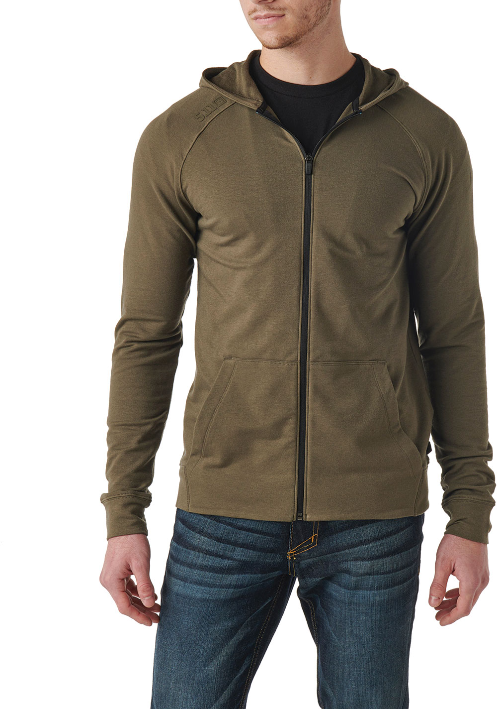 The Zone Full Zip hoodie in Ranger Green