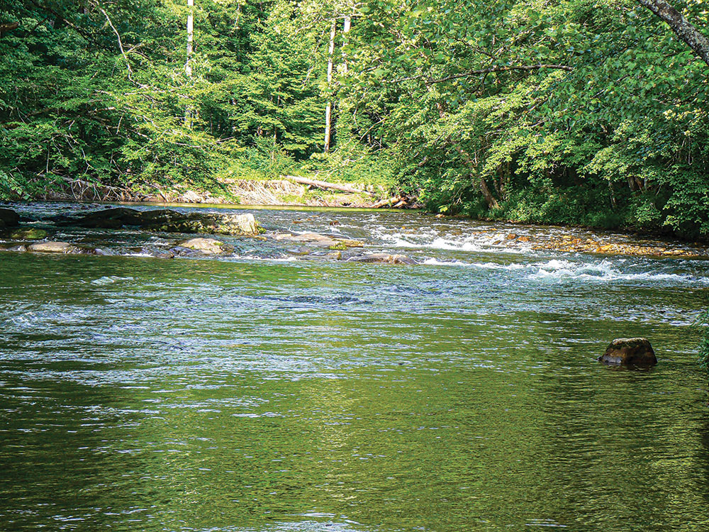 The Oconaluftee River in Cherokee, North Carolina
