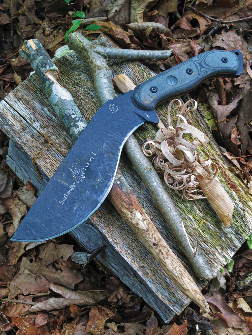 The author used the Bushcrafter Kukuri for many facets of bushcraft.