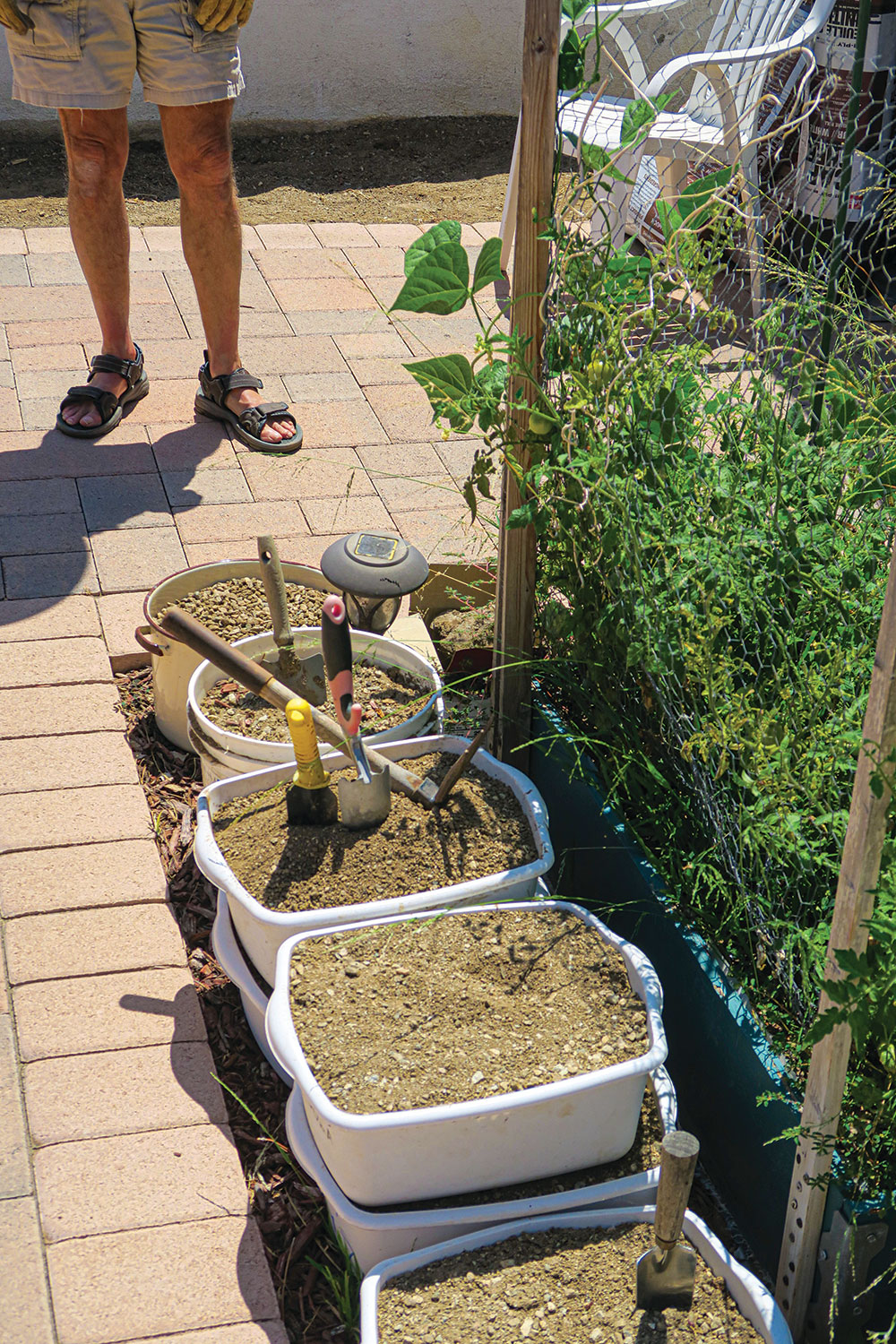 Another view of the soil-processing method Hyke uses