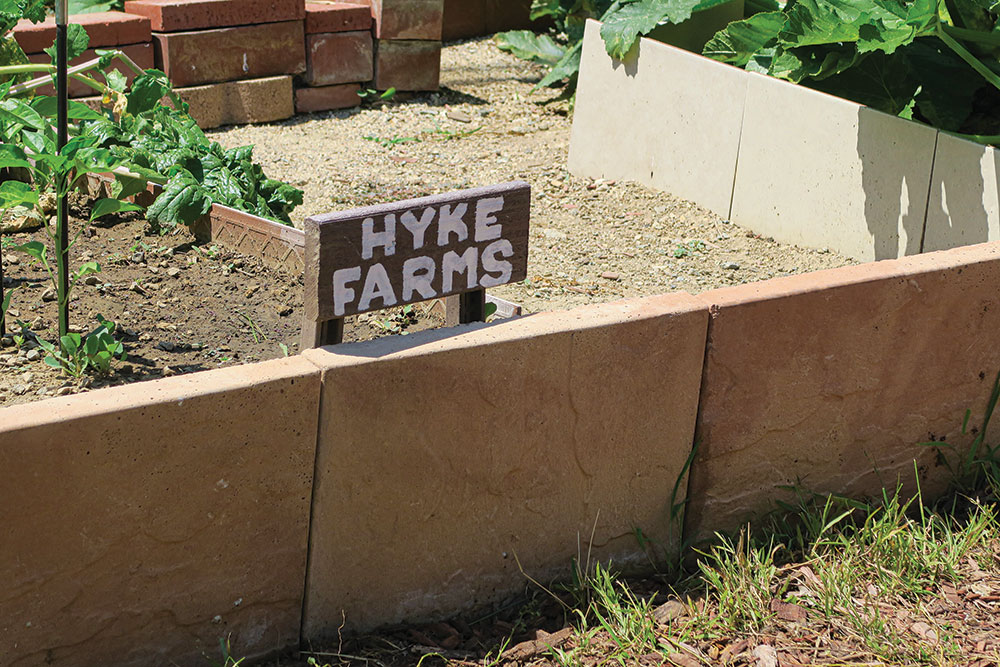 A raised bed whose border