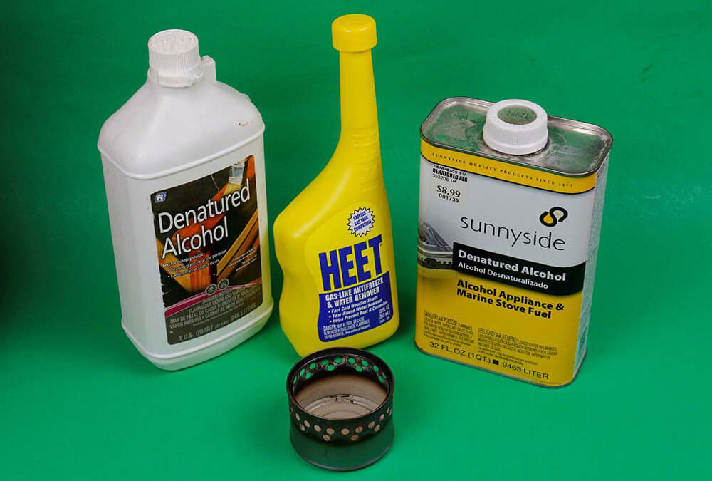 Alcohol stoves are fueled by denatured alcohol