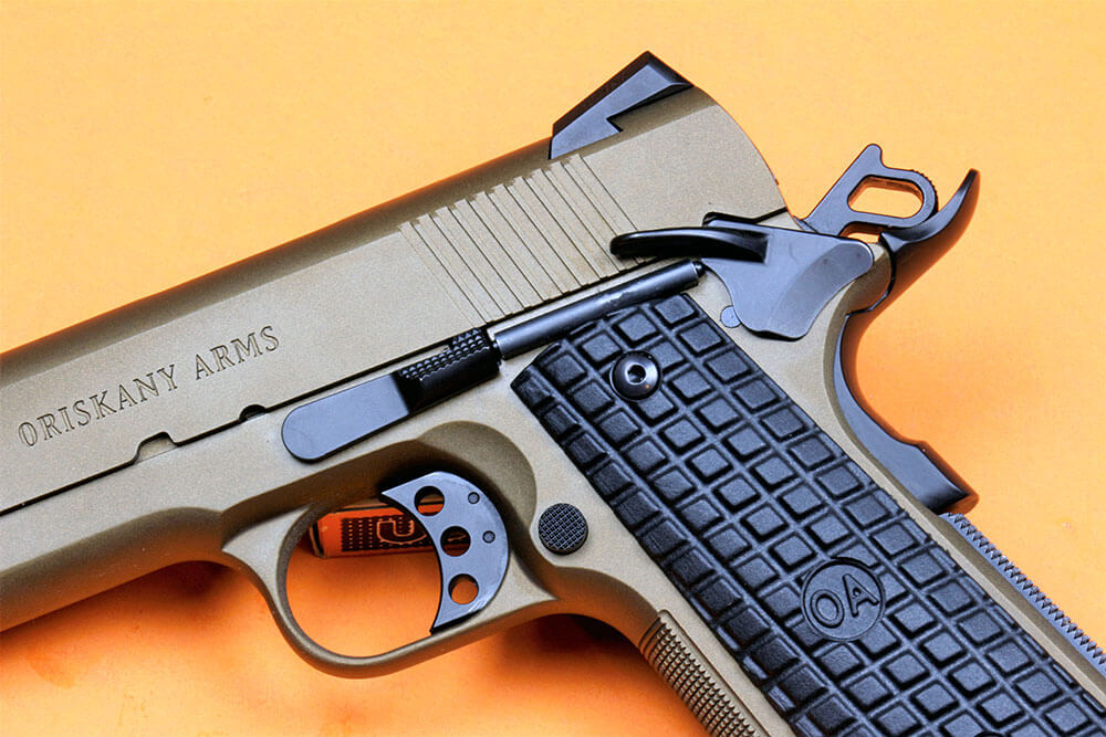 The controls on this pistol will be familiar to anyone who’s ever shot a 1911 pistol.