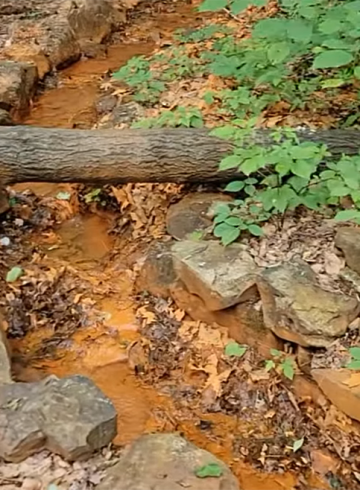 orange water from mine runoff