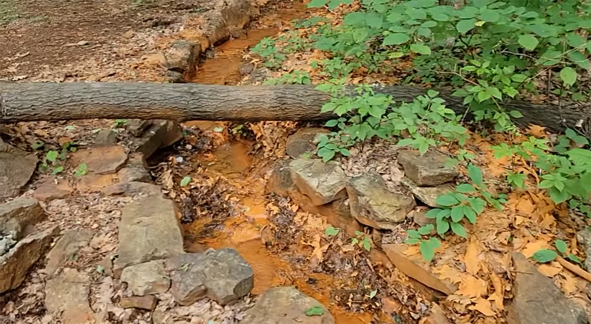 orange water from mine runoff