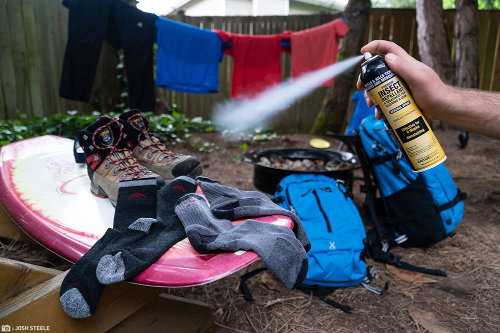 Permethrin is meant to be sprayed on gear and clothing