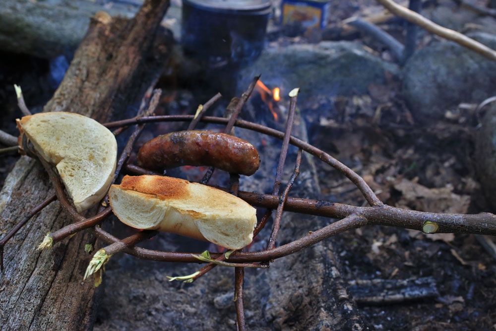 A grill made from green wood