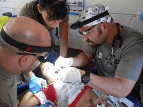 medical team operates on child