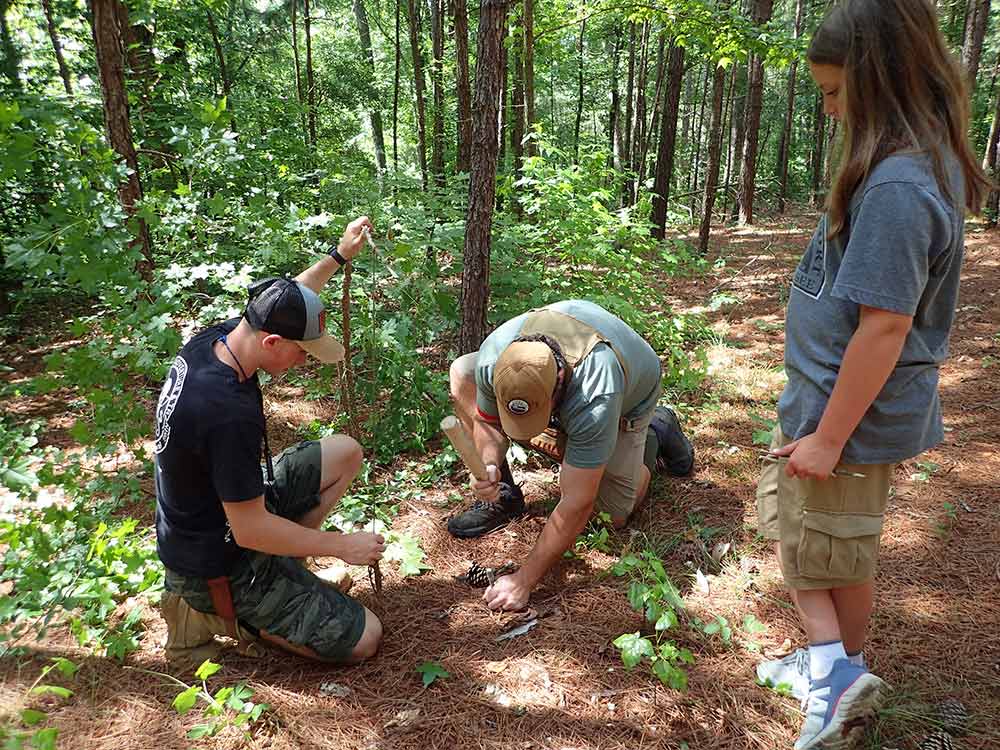 Twitch-up trap being set up